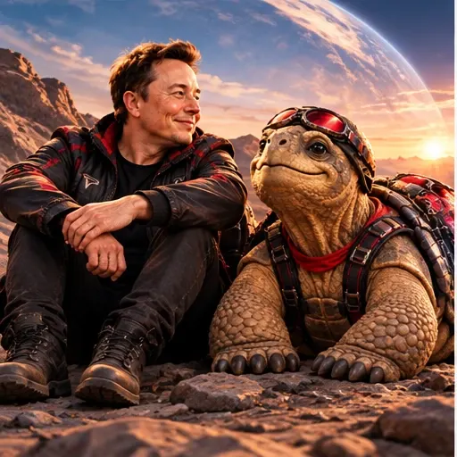 Fictional image of Elon and Jonathan seated together like friends